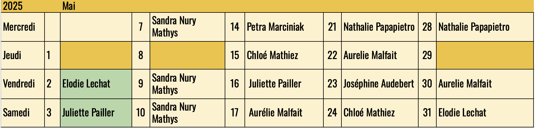 Calendrier des accueils de la galerie Caractères à Chambéry pour le mois de Mai. Les artistes vous accueillent !