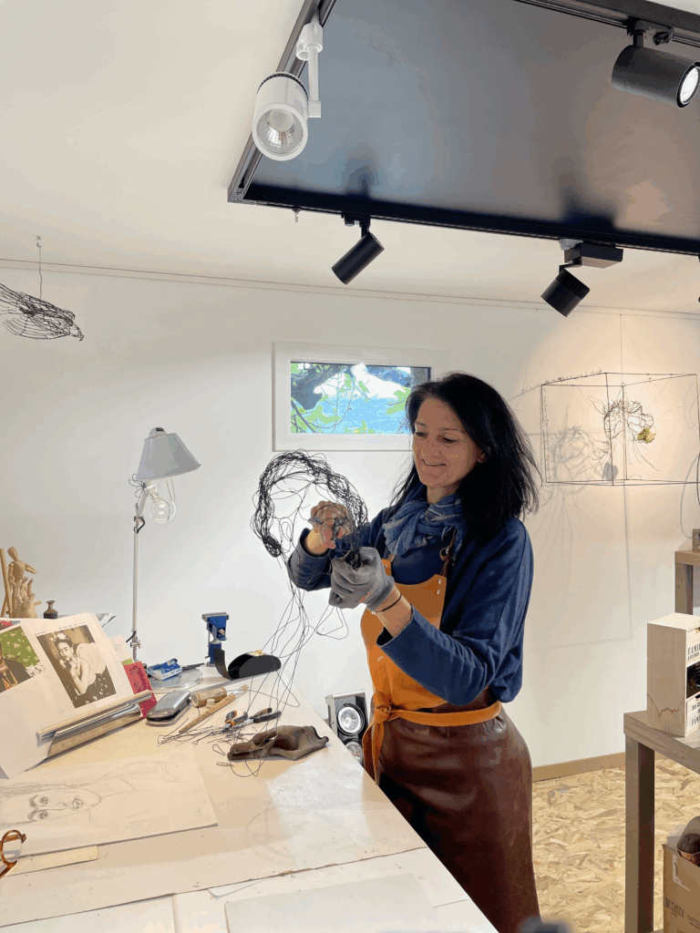 Ensemble de photos de sculptures et portrai de Fabienne Quénard