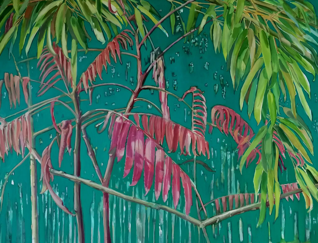 "Sumac" - peinture à l'huile et techniques mixtes sur papier - Sonia Serrano